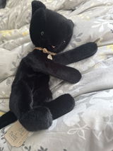 Maileg Sleeping kitten plush, Medium - Black