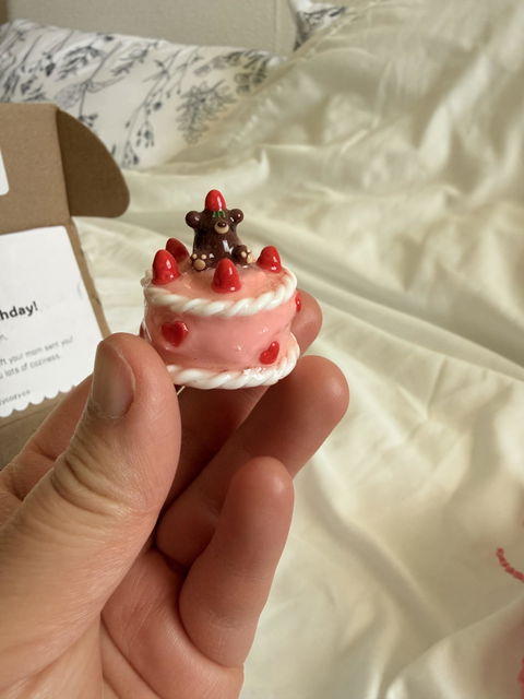 Bear on a Strawberry Cake
