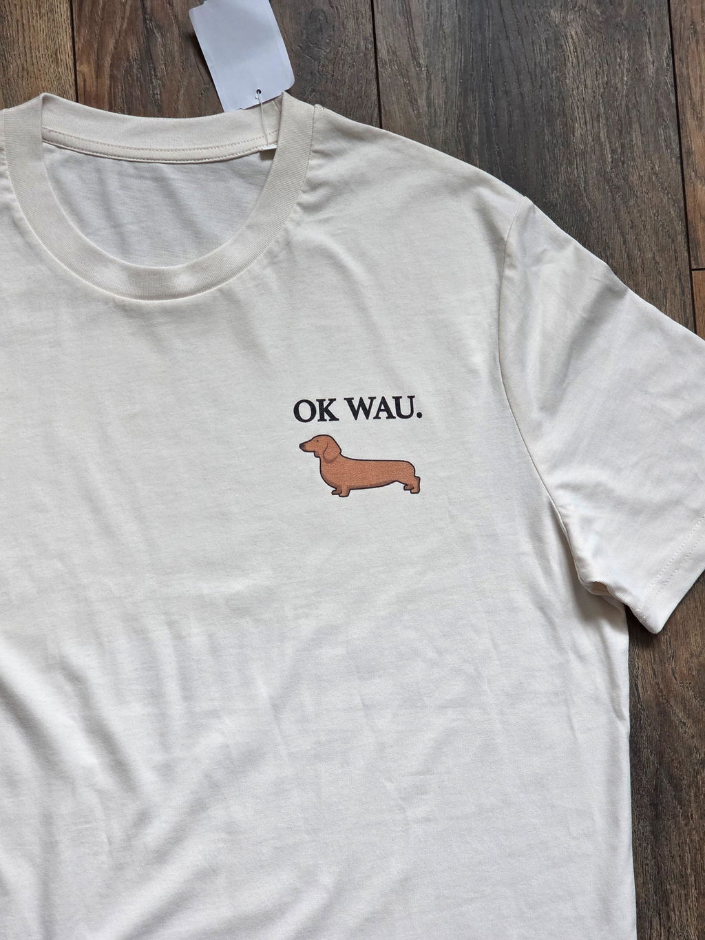 OK WAU. - Hunde Liebhaber Dackel Hund Statement - Premium Bio Unisex T-Shirt