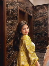 Yellow/Gold Mashru Stole