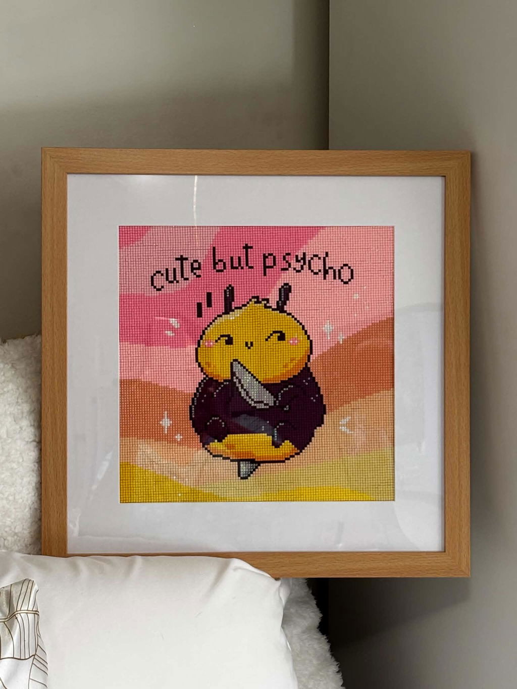 'Cute But Psycho' by CuteButWeird, Diamond Painting Canvas Kit (039)