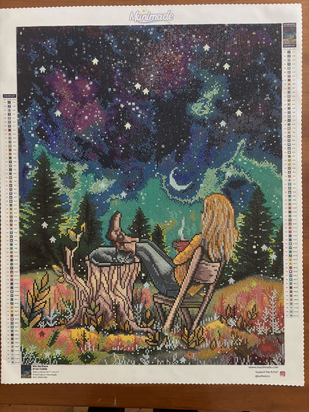 'With the Stars' by Kat Fedora, Diamond Painting Canvas Kit (040)