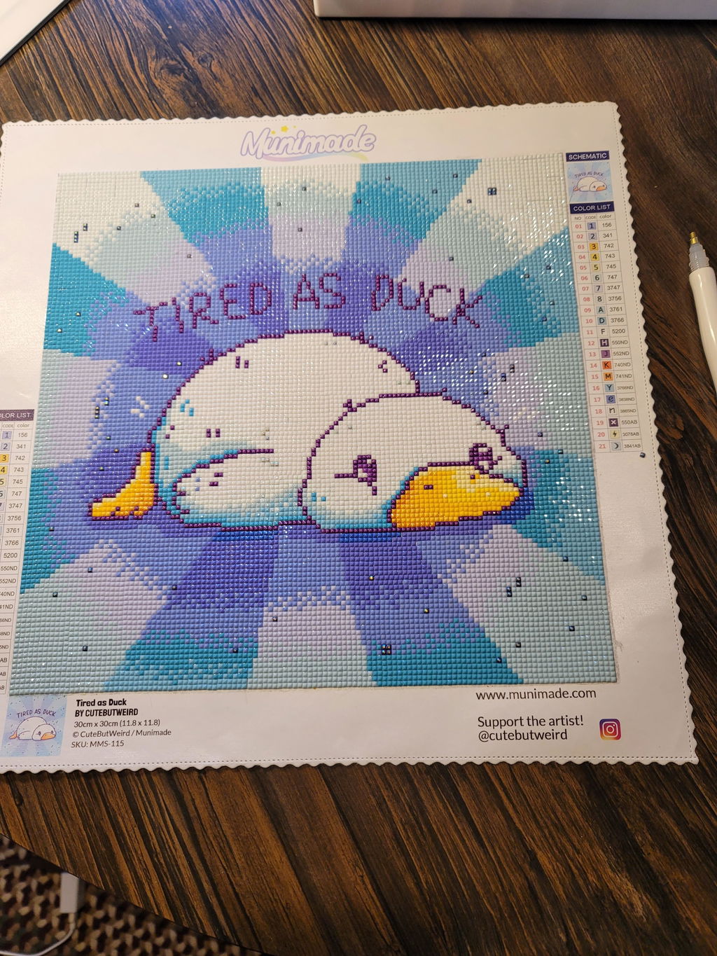 'Tired as Duck' by CuteButWeird, Diamond Painting Canvas Kit (115)