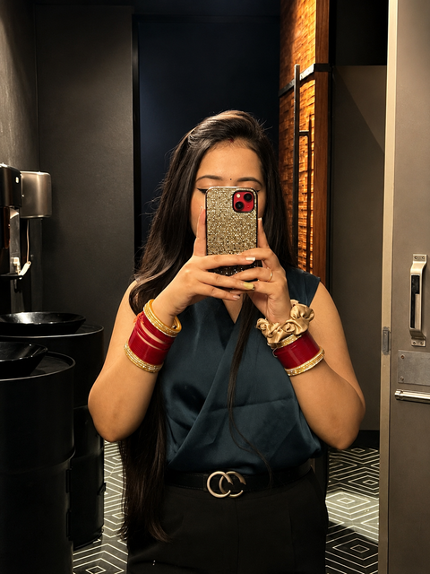 V Neck Draped Satin Blouse