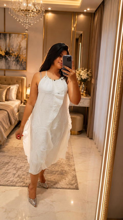 A Line Halter Neck Shell Detailing Ruffle Midi Dress