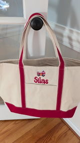 Personalized Boat Tote | Boat Tote Bag | School Tote Bag | Embroidered Tote Bag | Beach Boat Tote | Name Tote Bag