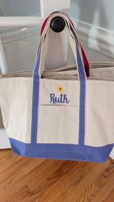 Personalized Boat Tote | Boat Tote Bag | School Tote Bag | Embroidered Tote Bag | Beach Boat Tote | Name Tote Bag