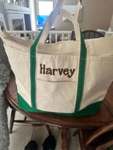 Personalized Canvas Boat Tote Bag with Zipper: Embroidered Canvas Beach Zip Top Tote