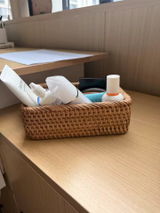 Handwoven Rectangular Rattan Wicker Basket