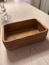 Handwoven Rectangular Rattan Wicker Basket