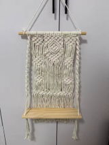 Macramé Wood Hanging Wall Shelf