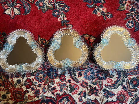 Murano Glass Baroness Standing Vanity Mirror, Made In Italy