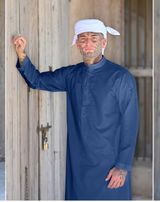 Mens Ocean Blue Cashmere Wool Bahraini Thobe