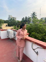 Noor- Short Kurta Coord in Wild Rose
