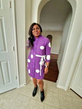 Purple Polka Dot A-Line Dress