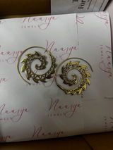 Leaf Swirl Brass Earring (Anti Tarnish )