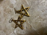 Star Dangles Brass Earrings