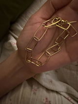 Rectangular Link chain Handcrafted Bracelet (Anti-Tarnish )