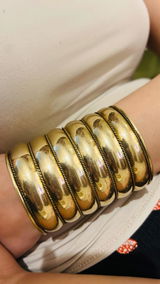 Statement Stacked Row Brass Bangle