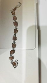 Rose quartz Earth Silver Bracelet