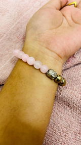 Golden Hematite Rose quartz Bracelet