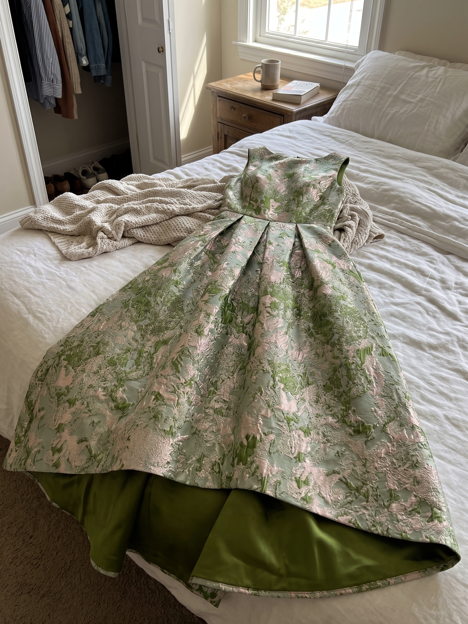 A-Line Cocktail Dress Elegant Jacquard Floral Dress High Low Tea