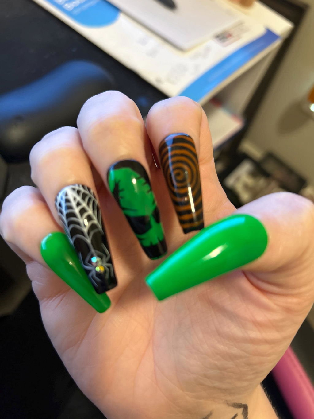 Nightmare Before Christmas Glow Press On Nails – Hand-Painted Soft Gel