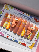 Tie Dye Kaws Acrylic Press on nails