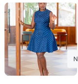 Short Fit & Flare Panelled Dress - Polka Dot