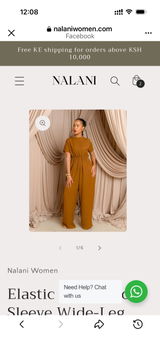 Elastic Waist Short Sleeve Wide-Leg Jumpsuit - Olive Brown