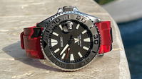 SKX007/SRPD Chapter Ring: Matte Black Finish with Red Markers