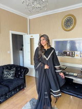 Siaahi - Readymade Chikankari Three Piece Shalwar Kameez Shalwar Kameez in Black with Matching Dupatta and Detailing