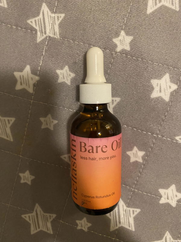 Cyperus rotundus oil customer photo: her Bare Oil bottle (Stephanie W., verified buyer of nellaskin Bare Oil)
