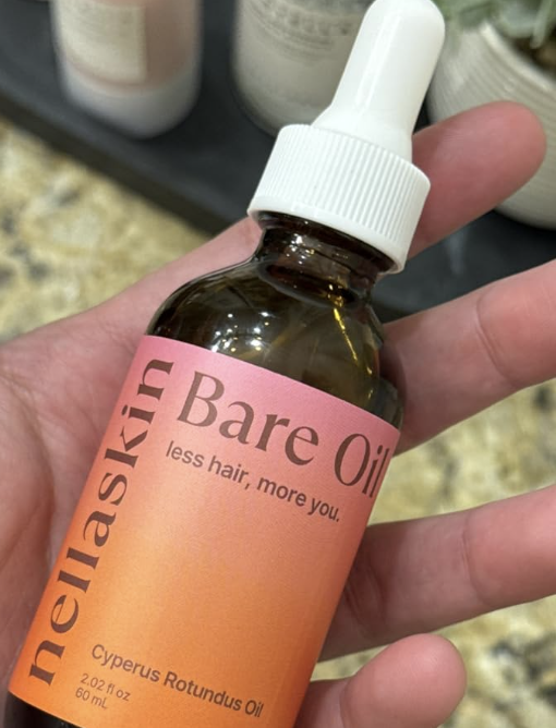 Cyperus rotundus oil customer photo: her Bare Oil bottle, about 2 months in (Margaret S., verified buyer of nellaskin Bare Oil)