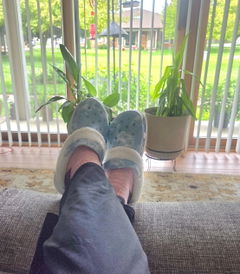 Cloud Nine Fleece-Lined Clogs | Cozy Cloud Print Slip-On Lounge Shoes