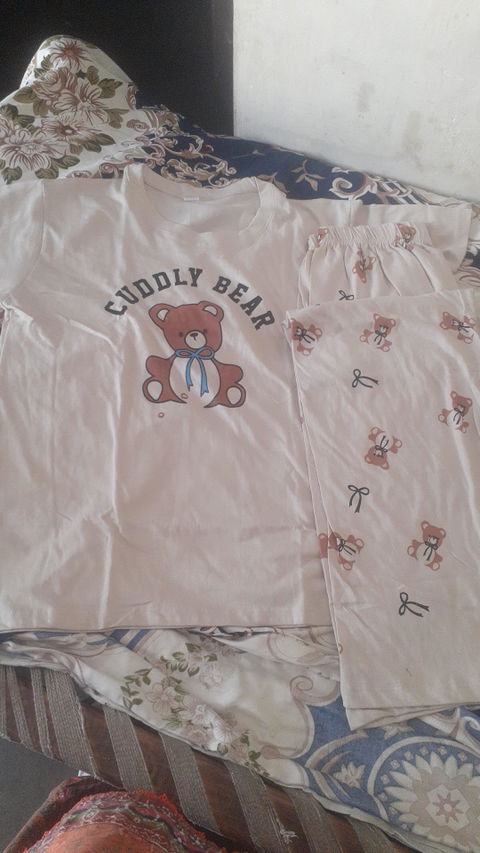 Cuddly Bear Printed Night Suit