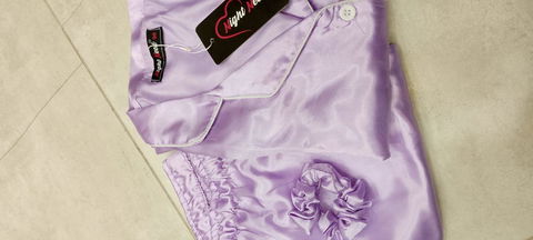 Maroon Satin Silk Pj Set