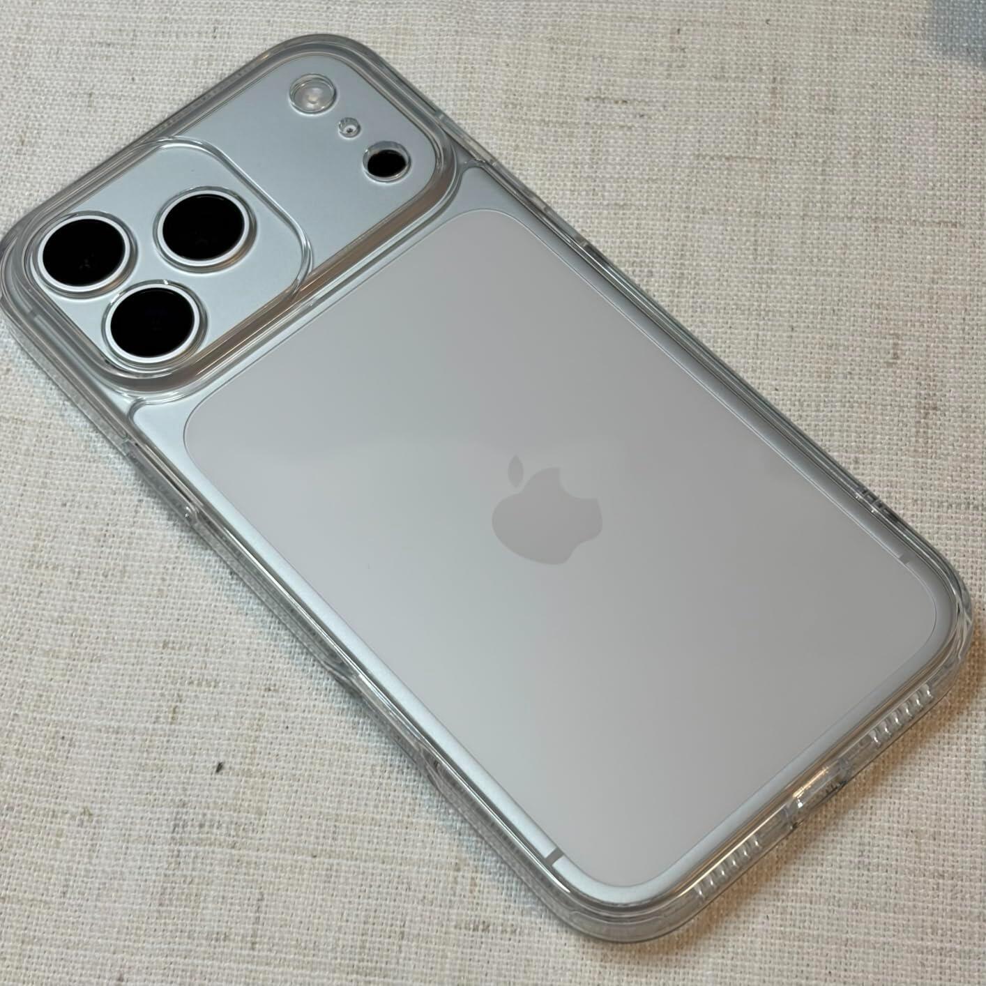 NIMASO iPhone 15/15 Pro Case, Clear Tempered Glass Back, Wireless Char