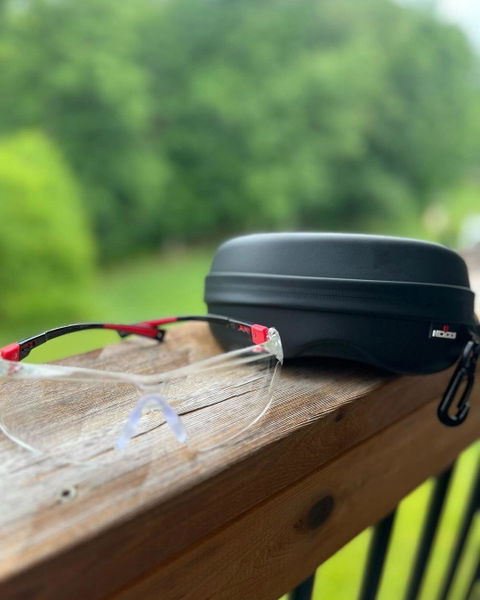 Customer photo from a review of EyeArmor+ Adjustable Anti-Fog Safety Glasses
