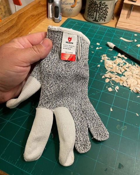 Customer photo from a review of CutGuard+ Reinforced Cut Resistant Gloves