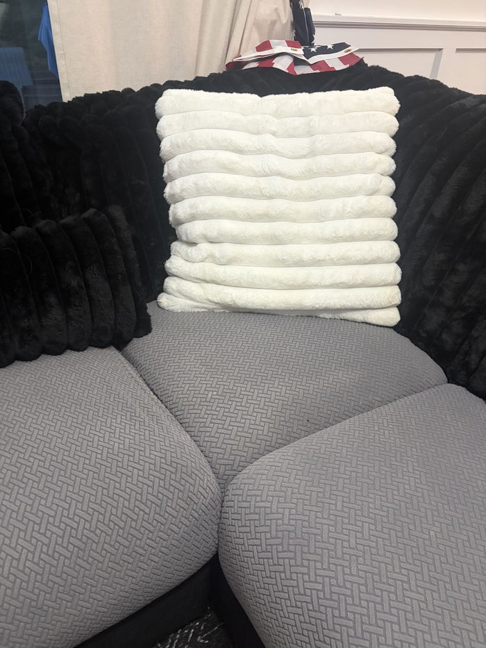 Gabbie’s sectional with grey Magic Sofa Covers