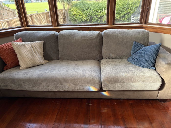 Angela’s sofa with Miracle Plush covers