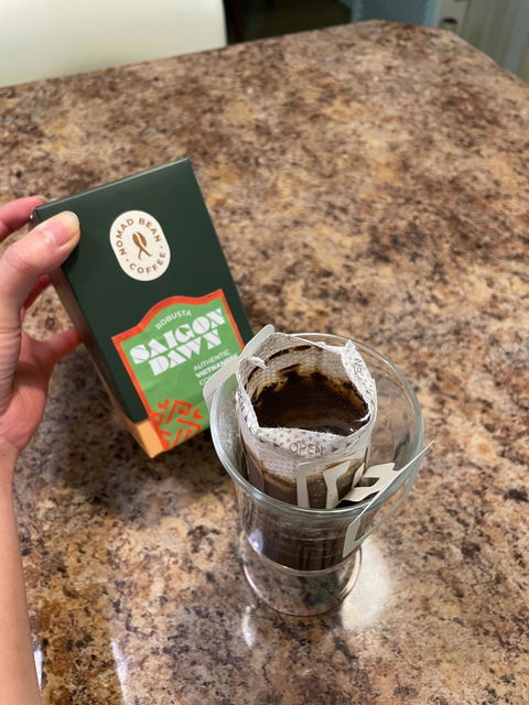 Vietnamese Robusta Drip Coffee Bags – Medium Roast Pour-Over Sachets, 7 Pack | Saigon Dawn by Nomad Bean Coffee