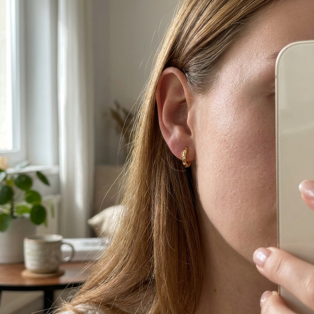 Star Pave Huggie Earrings - Gold Vermeil