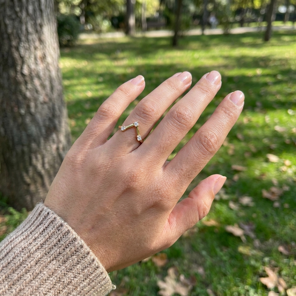 V Shaped Ring in Gold