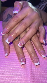 Short French tips in color berry review photo