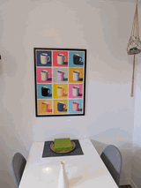 Kundenbild: Bunte Kaffeetassen Raster Poster