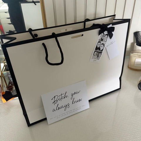 Black Edge Matt Laminated Luxury Gift Bags with Ribbon | Large  -  440x320x120mm