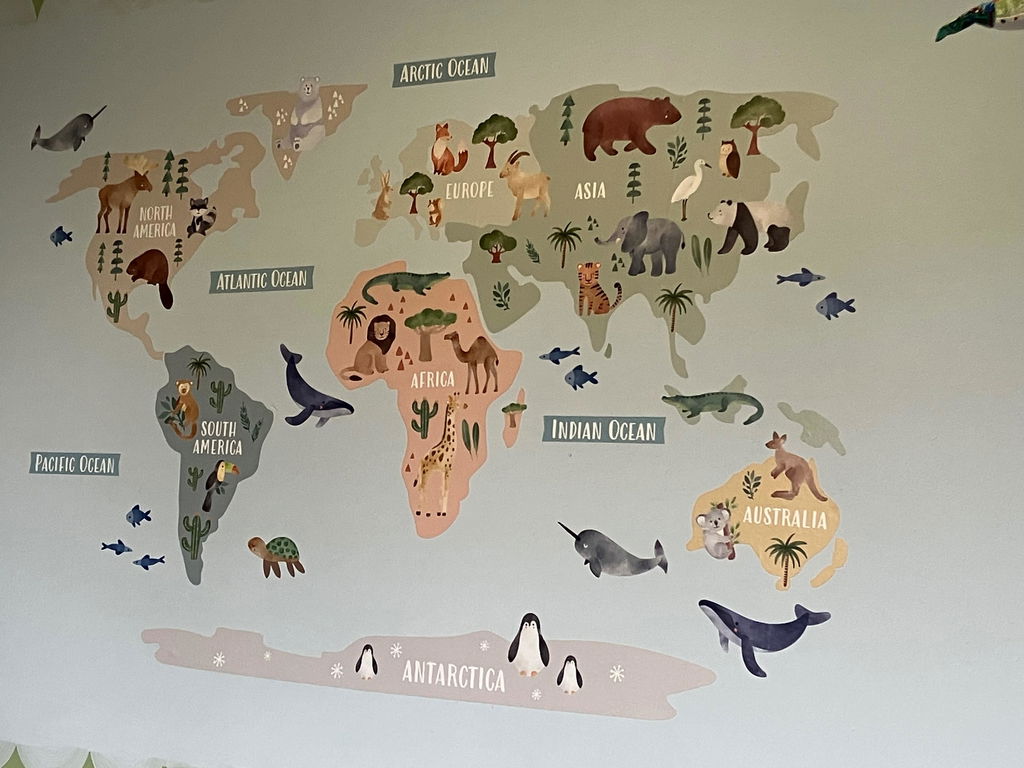 Animal World Map Nursery Wall Sticker
