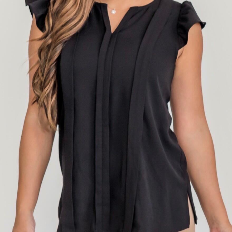 Dressy Nursing Blouse - Hidden Zippers - Black